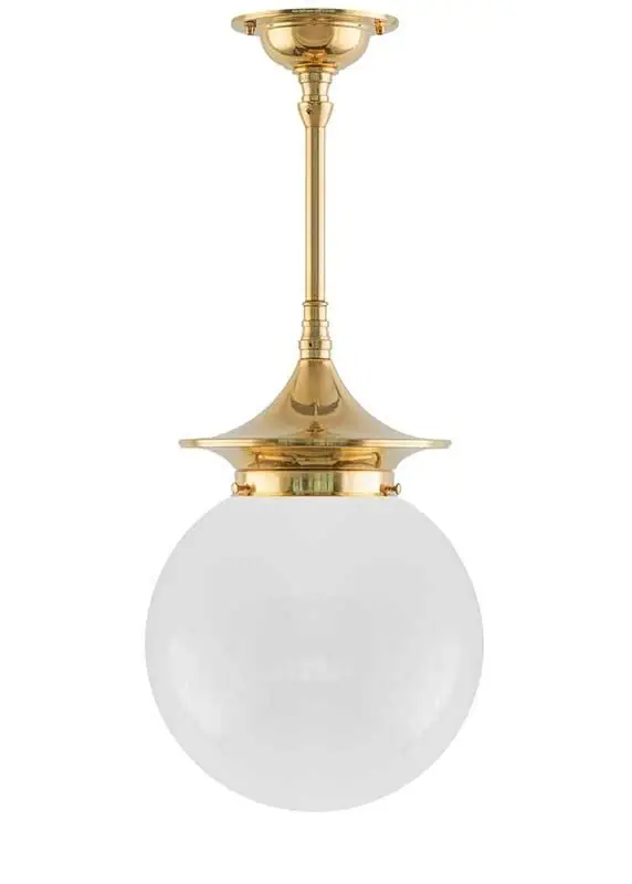 Kylpyhuoneen valaisin - Kattovalaisin Dahlbergspendel 100 messinki opaalivalkoinen pallovalaisin Osta Nyt