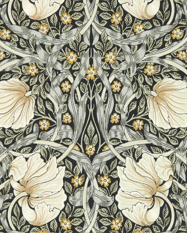 Uusi Malli William Morris & Co. Tapetti - Pimpernel Ink/Sage