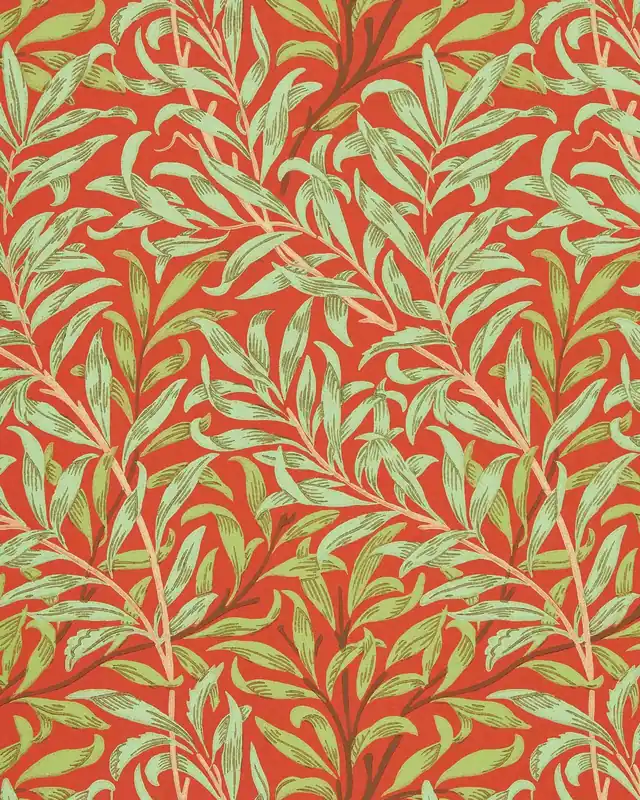 Ajankohtainen William Morris & Co. Tapetti - Willow Boughs Tomato/Olive