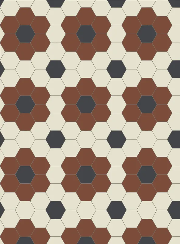 Klinkkeri - Darlington Hexagon 10 x 10 cm punainen/kellanvalkoinen/musta Viimeinen Mahdollisuus