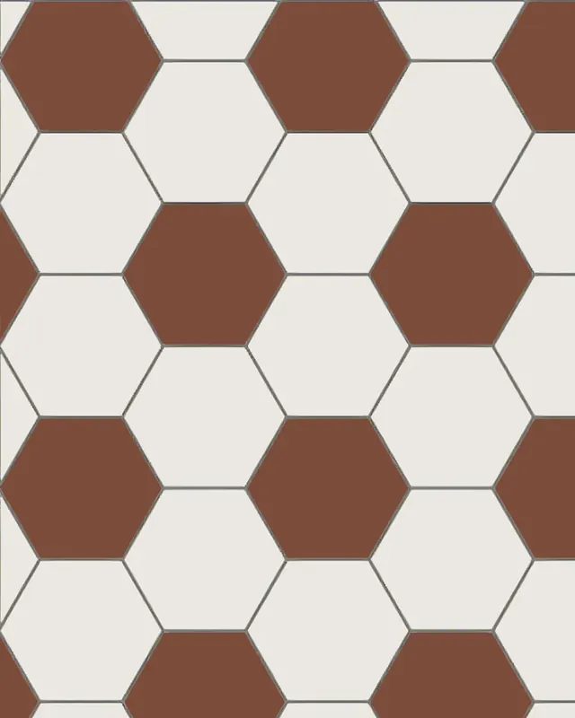Viimeinen Mahdollisuus Hexagon-klinkkeri - 15 x 15 cm valkoinen/punainen