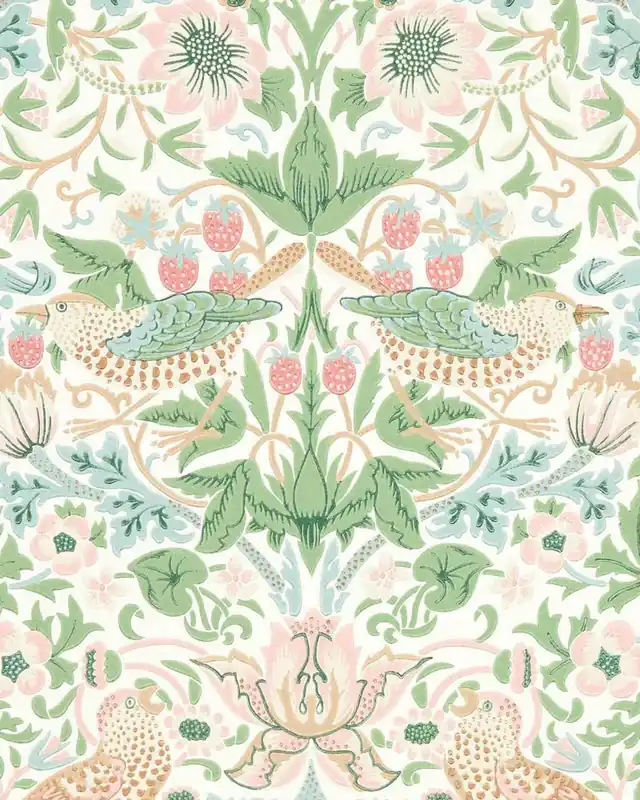 William Morris & Co. Tapetti - Simply Strawberry Thief cochineal pink Löytö