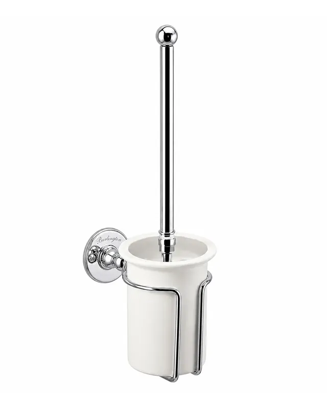 Uutuus WC-harja - Burlington kromi/posliini seinäkiinnitys