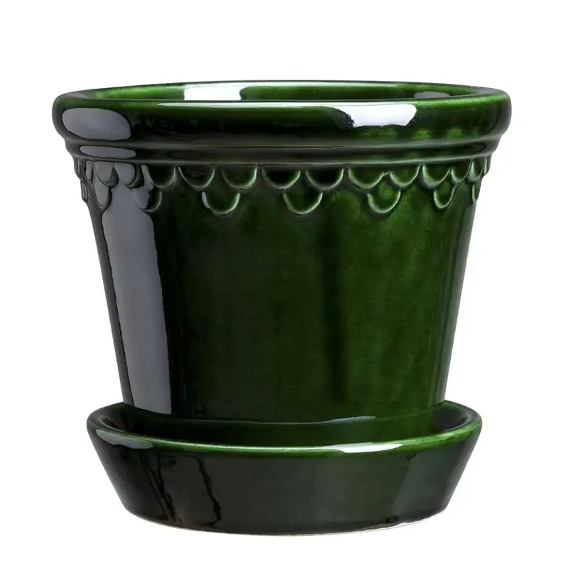 Alennus Bergs Potter Ruukku ja alusta, Jugend - Vihreä 25 cm
