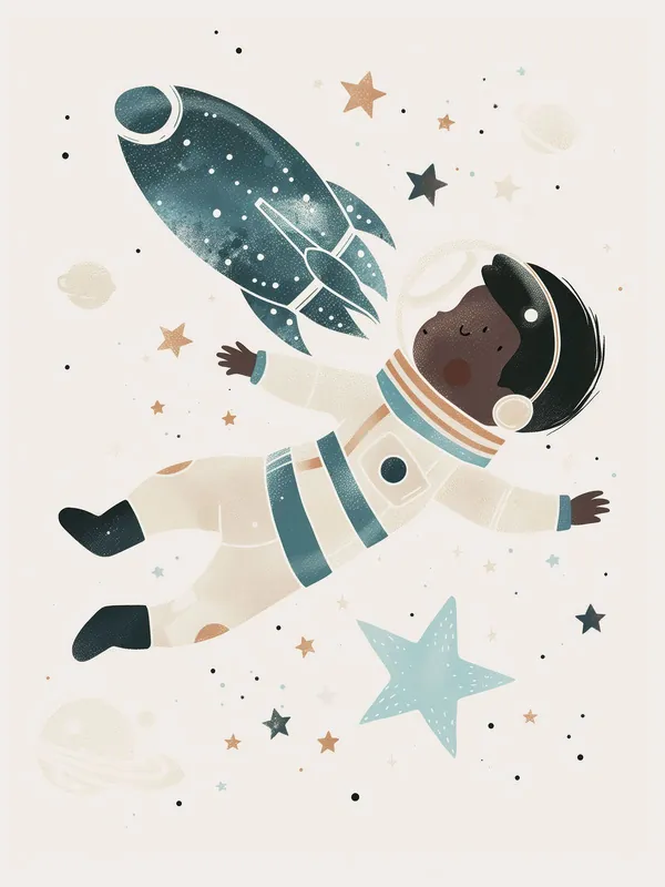 Edullinen Juliste - Astronautti Leijuu