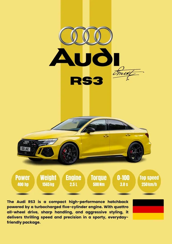 Juliste - Audi RS3 Design Viikonlopputarjous