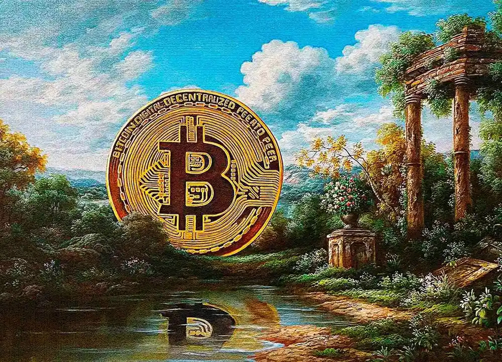 Suoraan Valmistajalta Juliste - Bitcoin Maisema