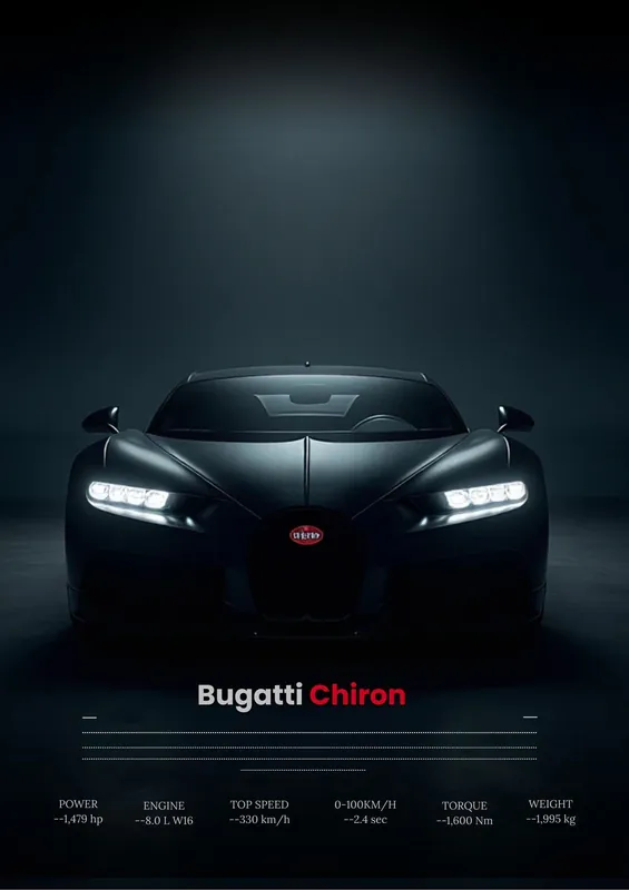 Juliste - Bugatti Chiron Merkkituote