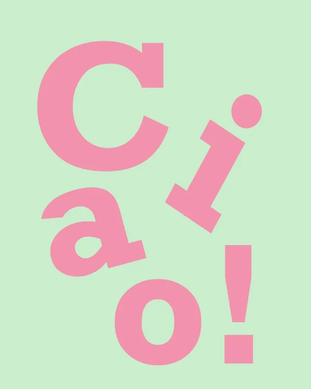 Juliste - Ciao Typografia Vain Rajoitetun Ajan