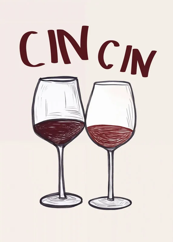 Asiakkaiden Suosikki Juliste - Cin Cin Viinilasit
