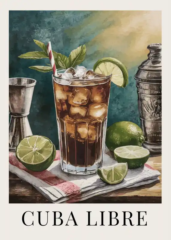 Juliste - Cuba Libre Cocktail Ajankohtainen