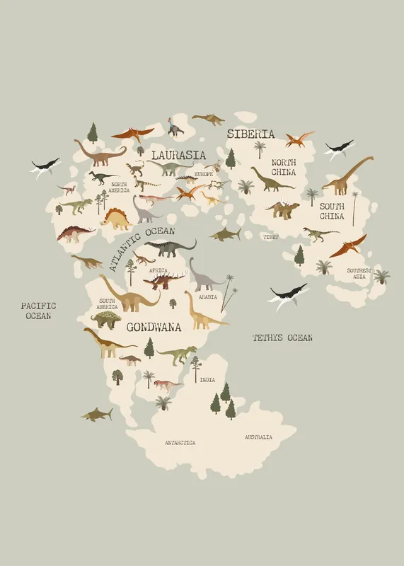 Paras Hinta Juliste - Dinosaurus Kartta