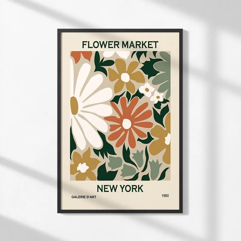 Uusi Malli Juliste - Flower Market New York