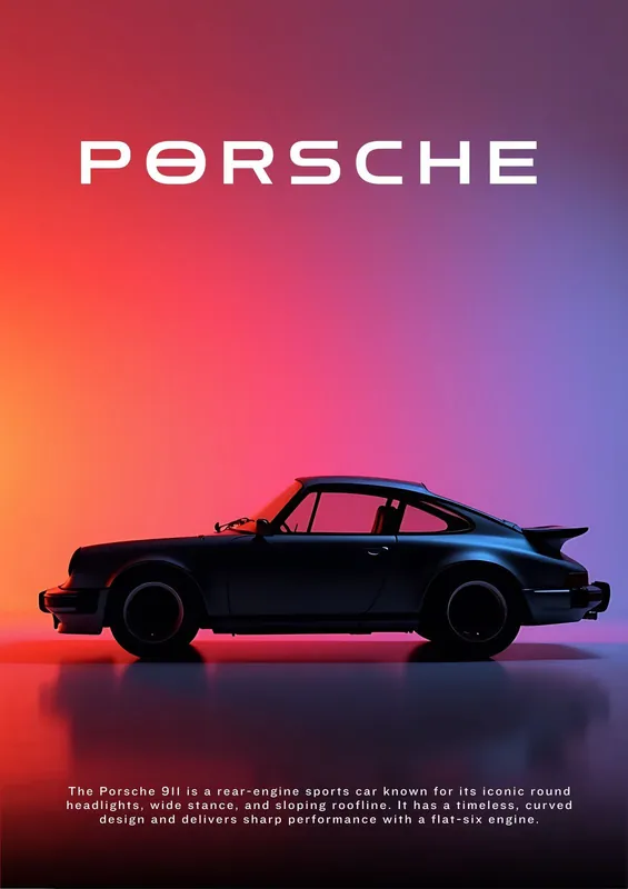 Pikatoimitus Juliste - Porsche 911 Auto