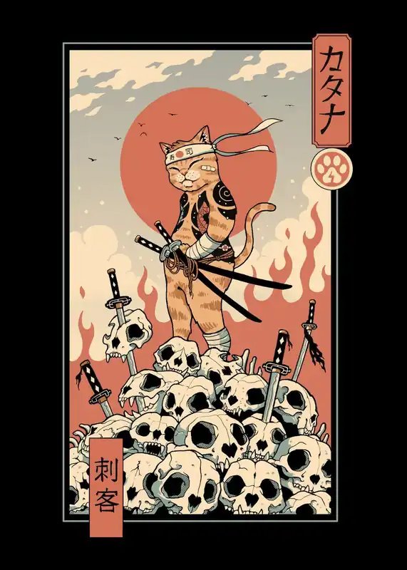 Juliste - Samurai Cat Pikatoimitus