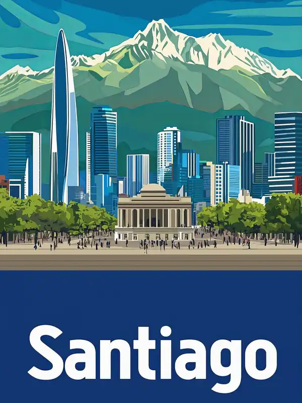 Juliste - Santiago Skyline Edullinen