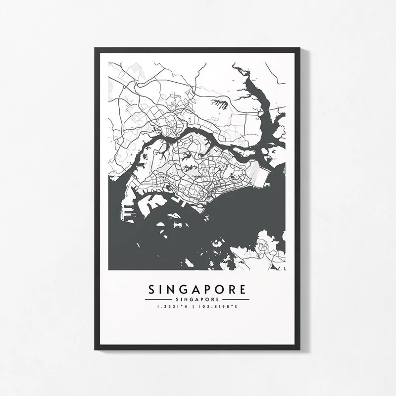Poisto Juliste - Singaporen Kartta