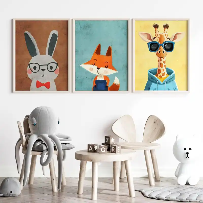Juliste - Söpö Eläinkokoelma / Set of 3 Osta Verkossa