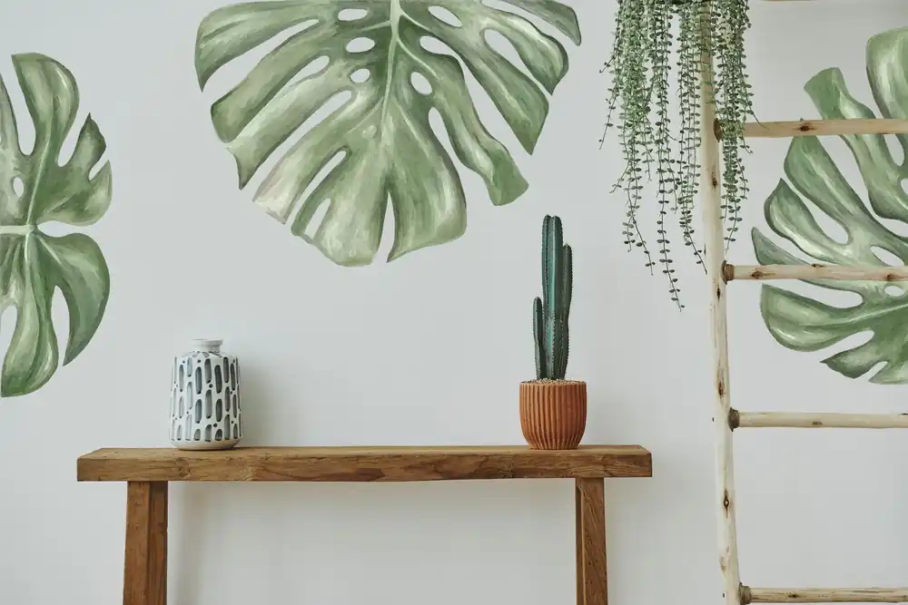 Alennettu Hinta Seinätarra - Monsteran lehdet / Salvia vihreä