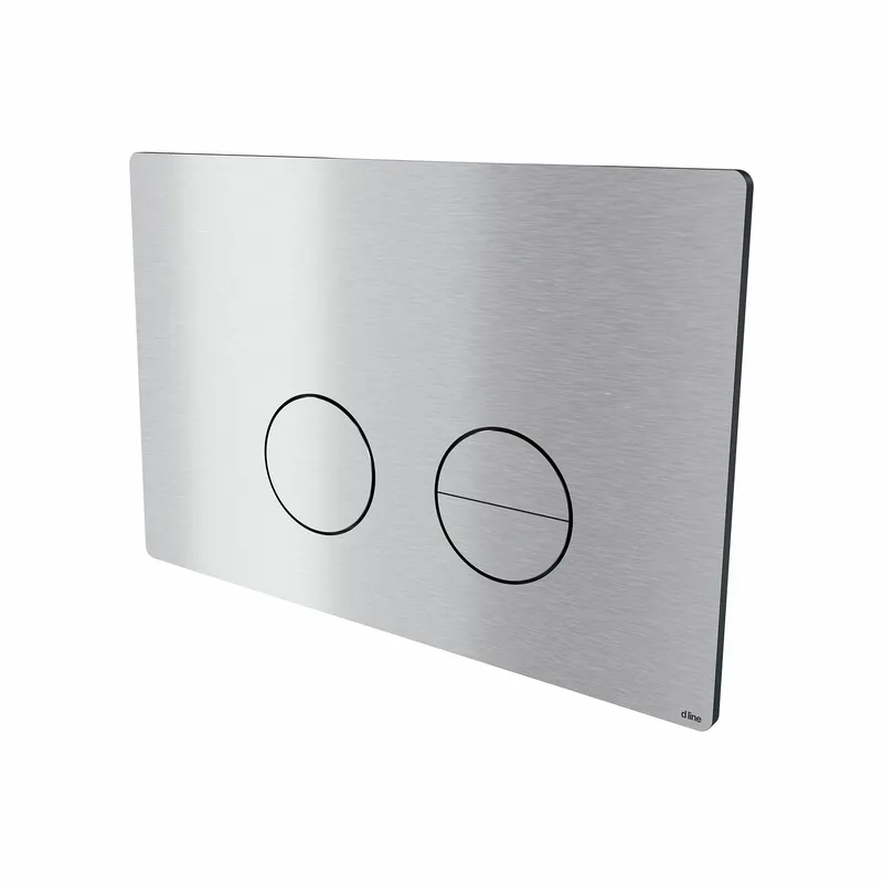 Asiakkaiden Suosikki d line Qtoo seinä-WC huuhtelupainike 21,2x14,2x2,7 cm haponkestävä ruostumaton teräs AISI 316 harjattu