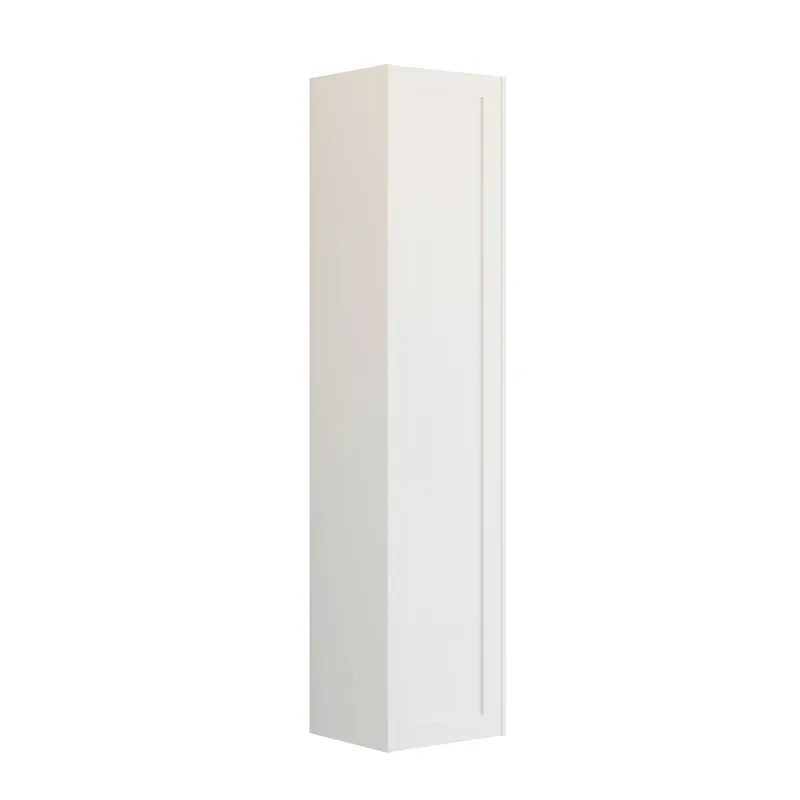 Bestseller Dansani Luna Classic B korkea kaappi 40x176x35 cm kehystetty mattavalkoinen 1 ovi ilman vetimiä saranat oikealla