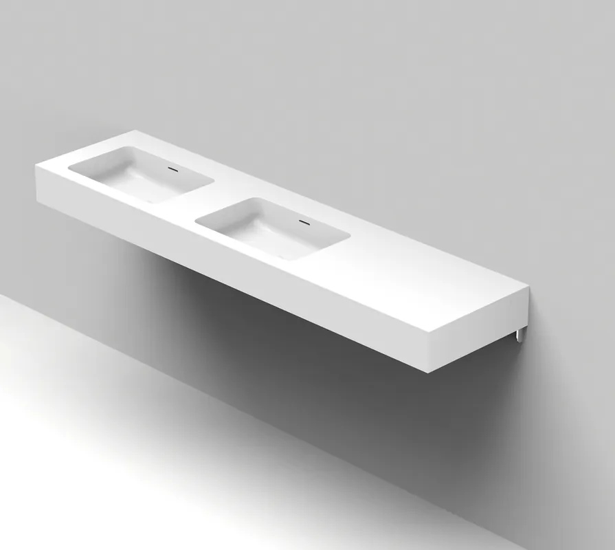 Balteco Standard mittatilausallastaso 140-200X50X15 cm mattavalkoinen Xonyx erillinen ylivuoto kulho vasemmalla kaksoisallas etu- ja oikealla reunalla Halpa Hinta