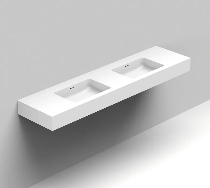 Turvallinen Maksu Balteco Standard mittatilausallastaso 160-200X50X15 cm mattavalkoinen Xonyx erillinen ylivuoto kaksoisallas etu- ja vasemmalla reunalla