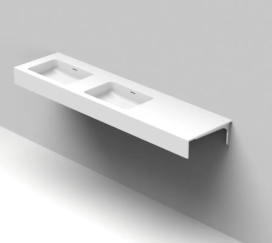 Ilmainen Palautus Balteco Standard mittatilausallastaso 140-200X50X15 cm mattavalkoinen Xonyx erillinen ylivuoto kulho vasemmalla kaksoisallas etureunalla