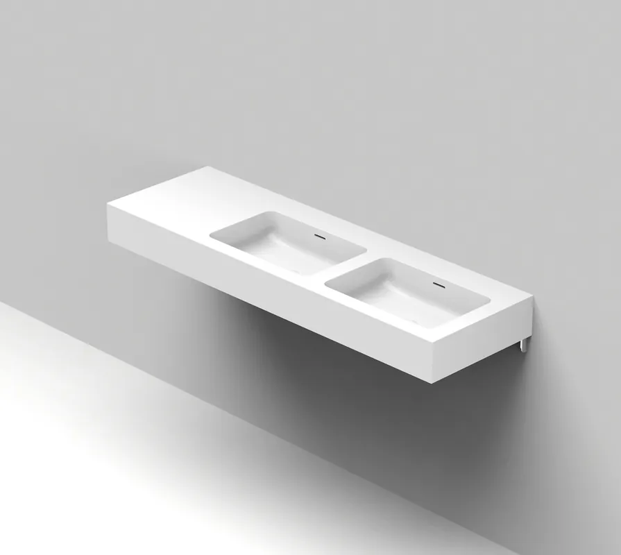 Balteco Standard mittatilausallastaso 120-160X50X15 cm mattavalkoinen Xonyx erillinen ylivuoto kulho oikealla kaksoisallas etu- ja oikealla reunalla Poisto