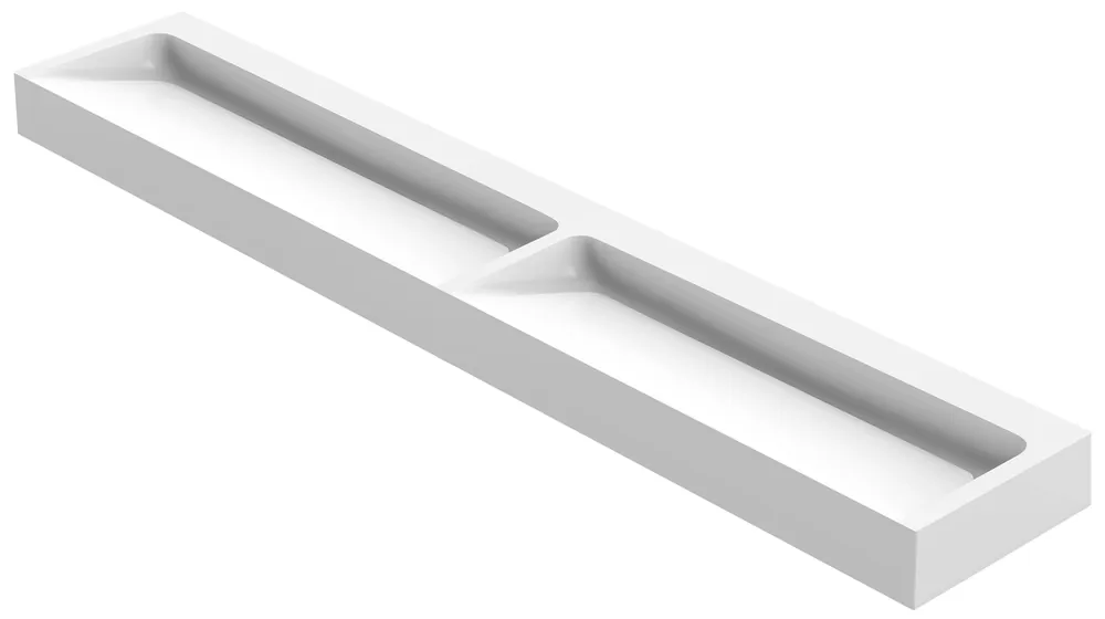 Balteco U-series mittatilaus käsienpesuasema medium kaksoisallas 285-300 cm valkoinen Xonyx ilman ylivuotoaukkoa Ilmainen Palautus