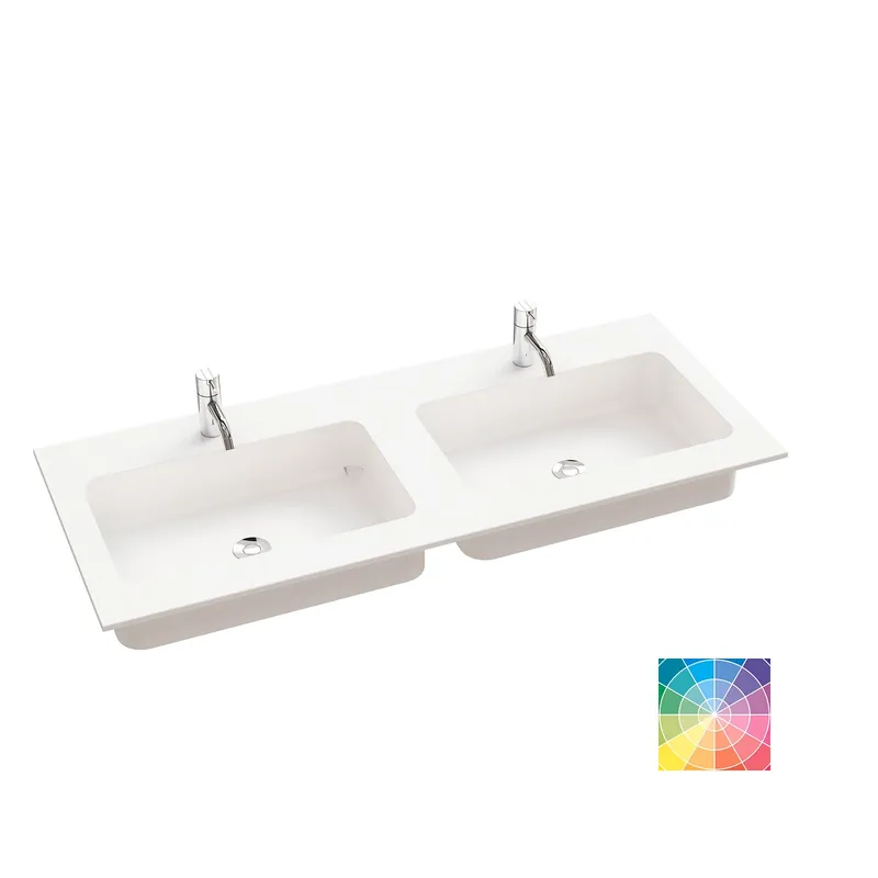 Rajoitettu Tarjous Dansani Calidris Unique mittatilaus kalusteallas 180-199X50,5X1,2 cm valinnainen silestone/dekton väri HR2 silestone 2 hanareikää kaksoisallas