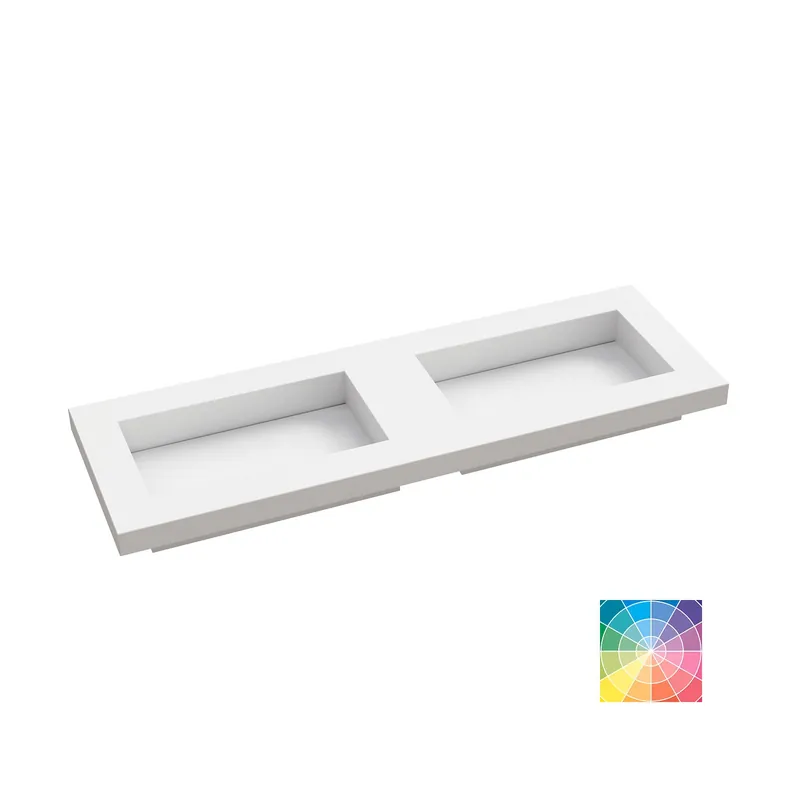 Eniten Myyty Dansani Calidris Angular mittatilaus kalusteallas 160-179X40,5X5 cm valinnainen silestone/dekton väri HR2 silestone ilman hanareikää kaksoisallas