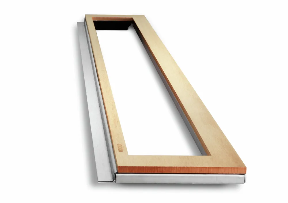Uutuus Unidrain HighLine 1916 kehys 1000/10 mm RST AISI 304 PVD-kupari