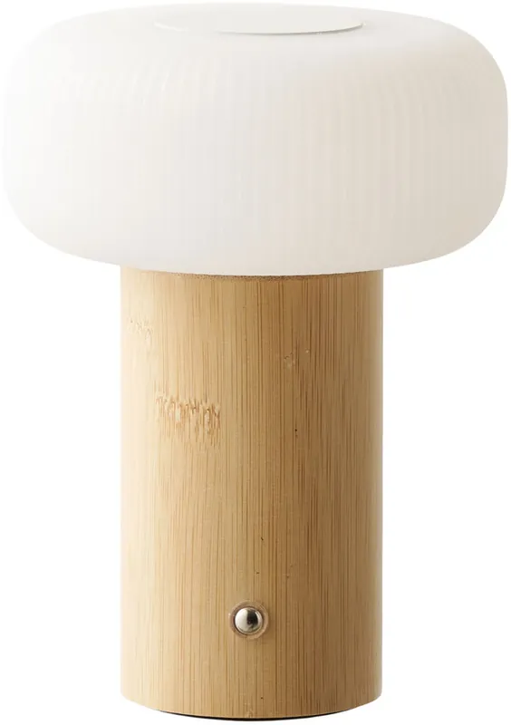Ladattava pöytävalaisin House Nordic Stafford, IP20, 3.7V, 1200mAh, bambu/valkoinen Korkea Laatu