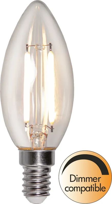 Tarjoushinta LED-lamppu Star Trading Clear White Filament 352-79, Ø35x97, E14, C35, 2.5W, 2700K, 250lm