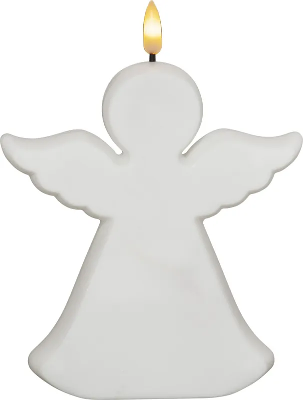 Merkkituote LED-hautakynttilä Star Trading Flamme Angel, 13,5x3,5x18cm, valkoinen