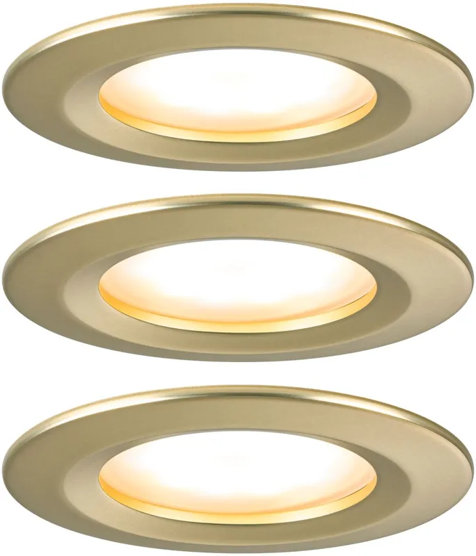 LED-alasvalo Paulmann 3-Step-Dim Nova Coin Basic IP44 Ø74mm 6W 470lm 2700K himmennettävä upotettava mattakulta 3kpl/pkt Halpa Hinta
