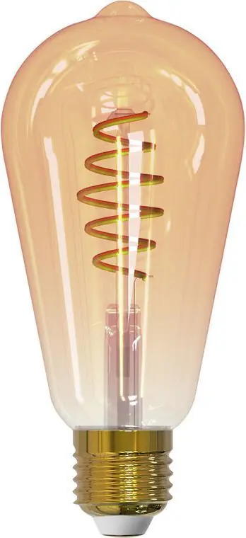 Ajankohtainen Sisustuslamppu Airam SmartHome ST64 Edison, 4.9W, E27, 350lm, 1800-3000K, amber