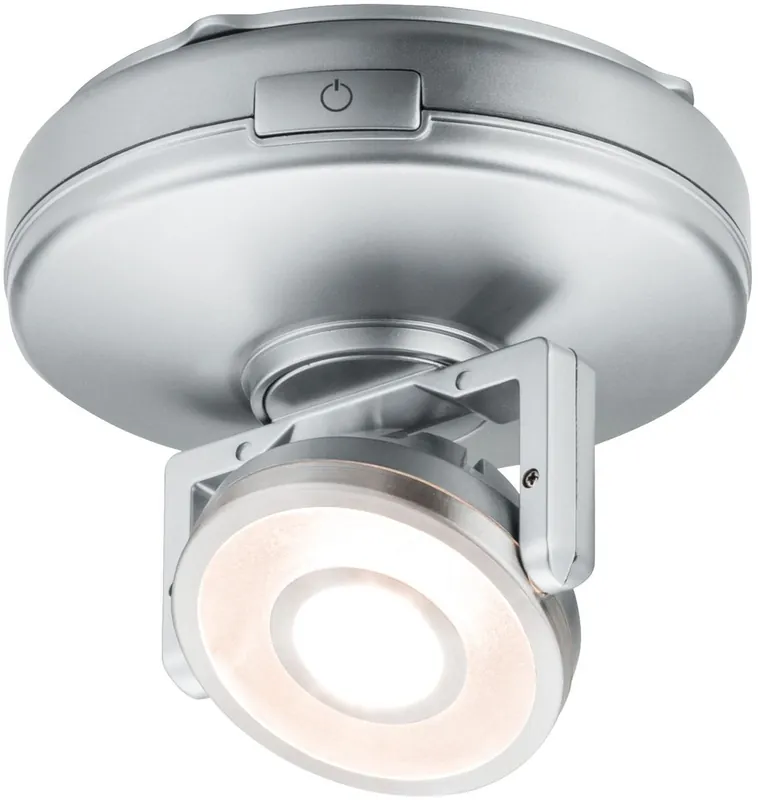 LED-työpistevalaisin Paulmann Batterie Rotate, 92mm, 66lm, 3000K, himmennettävä, mattakromi Poisto