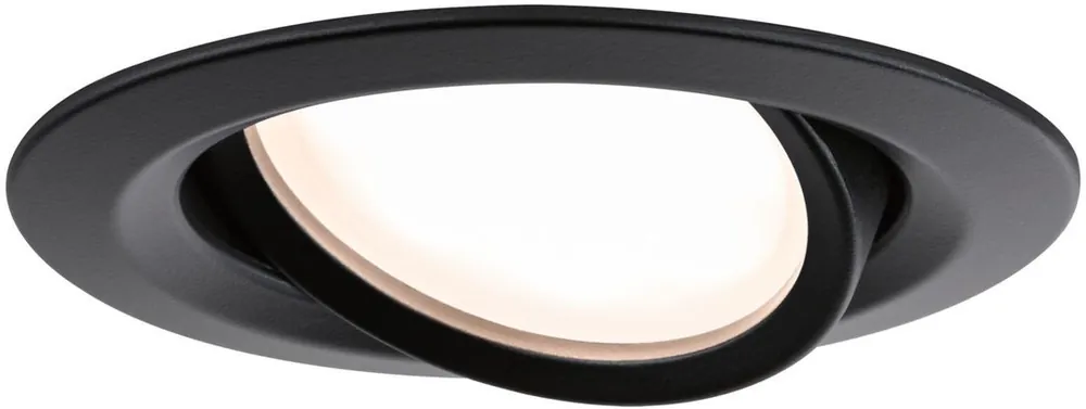 Korkea Laatu Upotettava LED-valaisin Paulmann Nova Plus Coin, IP65, Ø93mm, 6W, 470lm, himmennettävä, 2700K, mattamusta