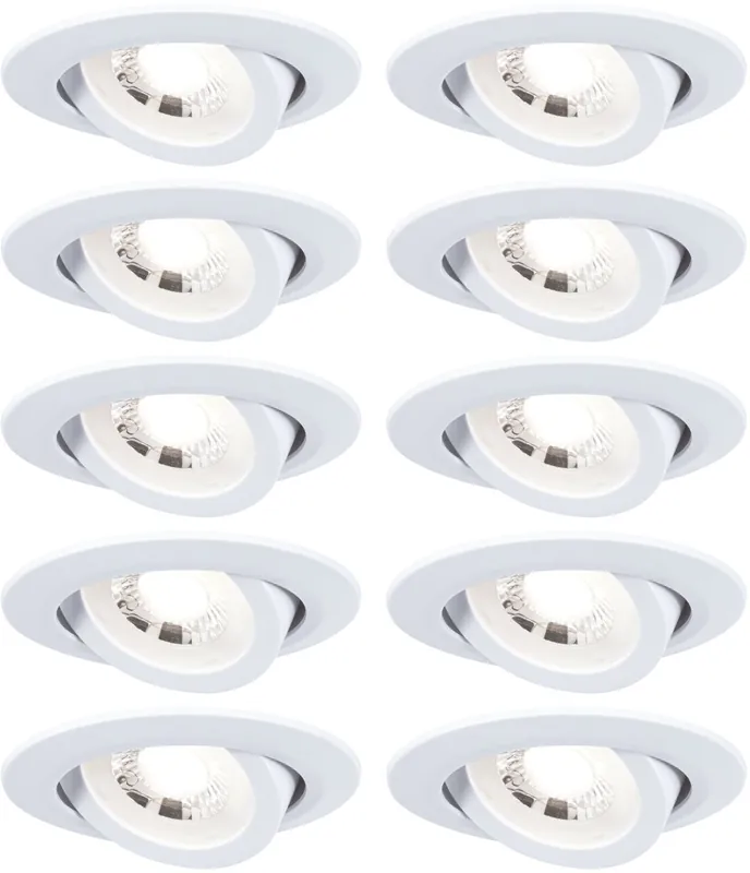 LED-alasvalo Paulmann Ø82mm kääntyvä 70° 4.8W 10x450lm 3000K valkoinen, eri määriä Turvallinen Maksu
