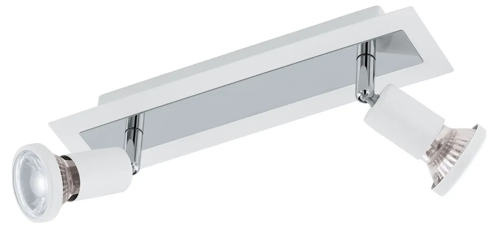 Kuuma Tarjous LED-kattospotti Eglo Sarria 2-osainen valkoinen kromi 94959