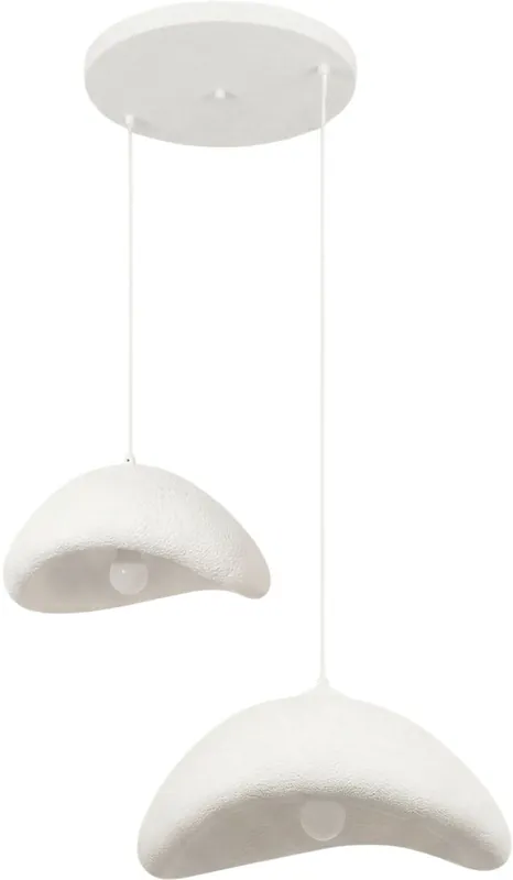 Päivän Tarjous Riippuvalaisin Linento Lighting Luna 40-50-T-Nua, 2-osainen, valkoinen