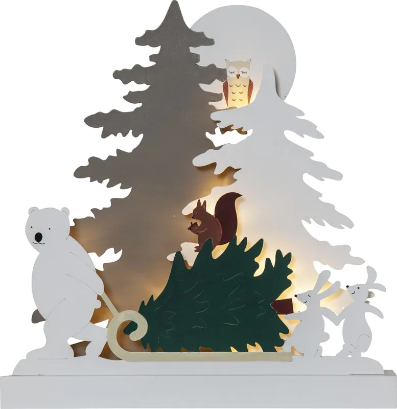 LED-valokoriste Star Trading Forest Friends, 38cm, moniväri Merkkituote