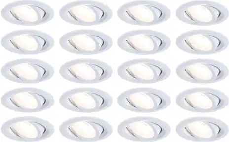 Tilaa Heti LED-alasvalosetti Paulmann FixedLED, 20x4.8W, 20x460lm, 3000K, suunnattava, valkoinen