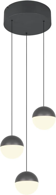Sertifioitu Riippuvalaisin Trio Senta LED 3-osainen pyöreä 3000K antrasiitti