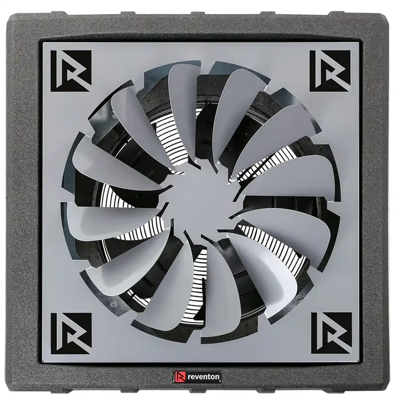 Uusi Kokoelma Lämpöpuhallin Reventon HC70-3S 60,6 kW musta + levityssäle 360