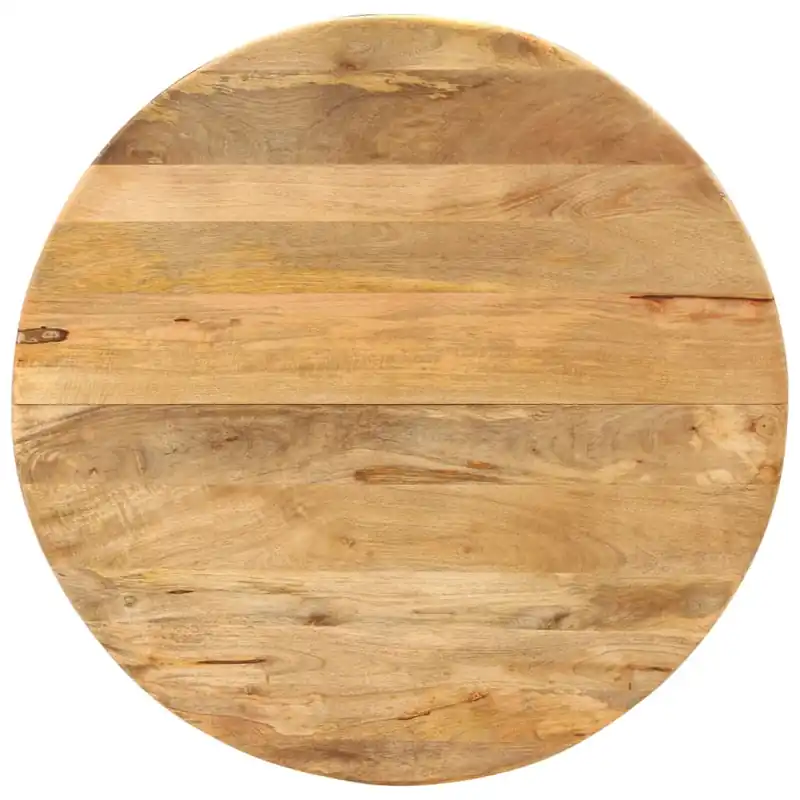 Ruokapöytä Ø110x78 cm täysi mangopuu ja teräs (38454) Alkuperäinen