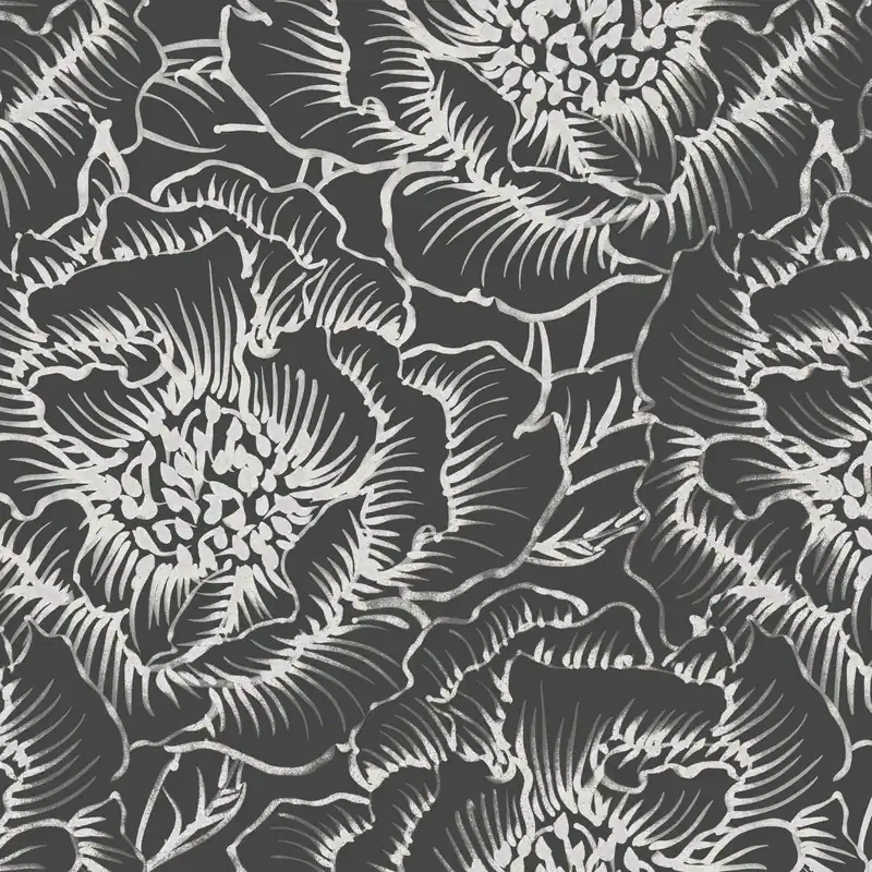 Tapetti Decor Maison Silva 5405-8, pioni, mustavalkoinen Rajoitettu Tarjous