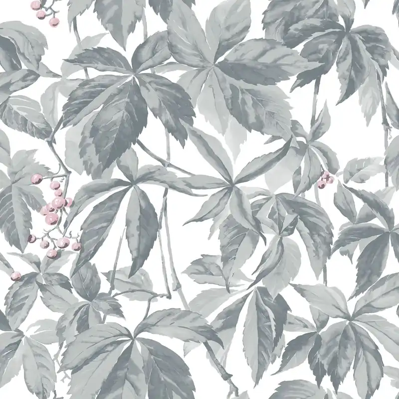 Tapetti Decor Maison Silva 5370-5, kasvi, harmaa Ajankohtainen